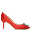 Hangisi 70 red satin pumps