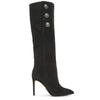 Jane black suede high boots