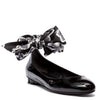 Cefalu patent black scarf ballerinas