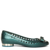 Flower heel jelly ballet flats