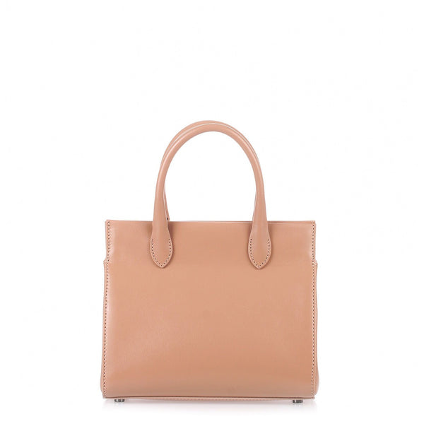 Dark nude leather mini tote