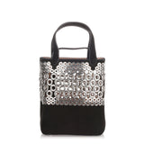 Black eyelet suede bag