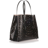 Black leather cut-out bag