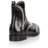 Black leather eyelet Chelsea boot