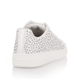 White leather laser-cut sneaker