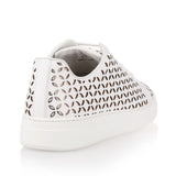 White laser-cut leather sneaker