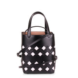 Monochrome black leather tote