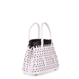 Monochrome leather laser-cut mini tote