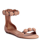 Beige suede bomb flat sandals