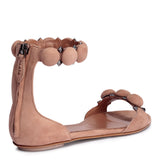 Beige suede bomb flat sandals