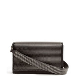 Black leather studded cross-body bag
