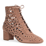 Beige 50 suede cut out boots