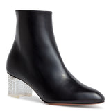 Black 50 leather plexi heel ankle boots