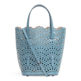 Light blue laser cut tote bag