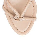 Nude soft leather studs sandals