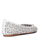 Laser cut leather ballet flat