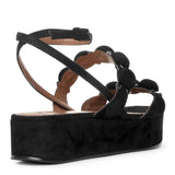 Bombe 45 black suede flatform sandals