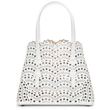 Mina Small optic white tote bag