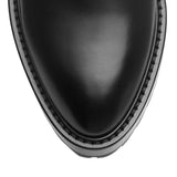 Studded leather flat ankle boots
