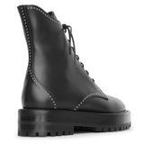 Lace-up leather ankle boots