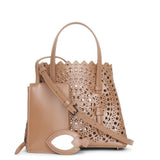 Mina mini 20 nude leather tote bag