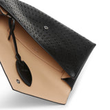 Oum black leather envelope clutch
