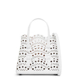 Mina 16 vienne vague white leather tote bag