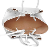 Angele 25 white leather tote bag