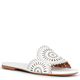Molukai flat white leather mules