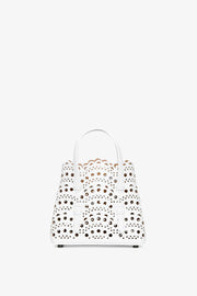 Mina 16 vienne vague white leather tote bag