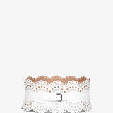 Bustier 120 white leather corset belt