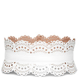 Bustier 120 white leather corset belt