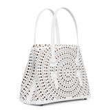 Mina 25 vienne circulaire white leather tote bag