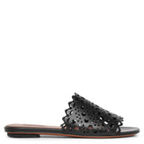 Vienne black leather mules