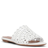 Vienne white leather mules