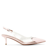 Coeur 55 pink patent slingback pumps