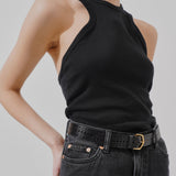Neo vienne black leather belt
