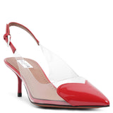 Coeur 55 red patent slingback pumps