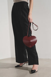 Le Coeur dark red leather crossbody bag