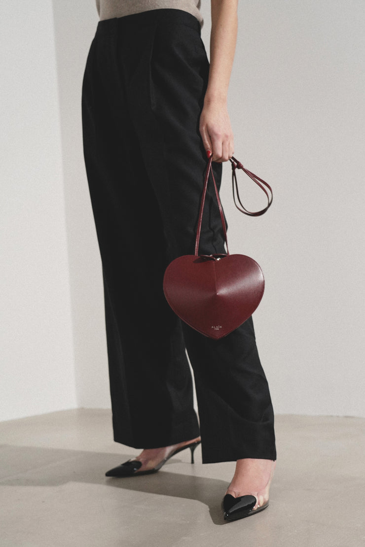 Le Coeur dark red leather crossbody bag