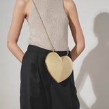 Le Coeur gold metal crossbody bag