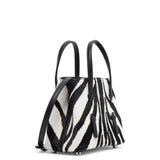 Mina 16 black and white tote bag