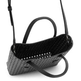 Mina NS black leather tote bag