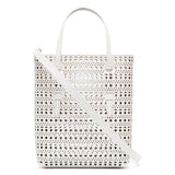 Mina NS white leather tote bag
