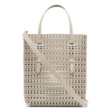 Mina NS grey leather tote bag