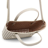 Mina NS grey leather tote bag