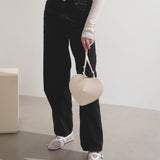 Le Coeur creme leather crossbody bag