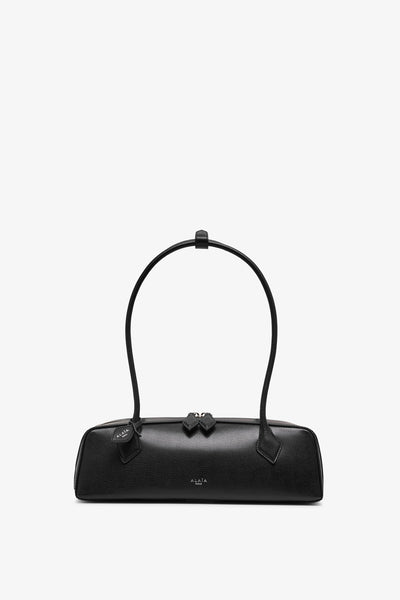 Le Teckel medium black leather bag