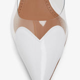 Coeur 55 white patent slingbacks
