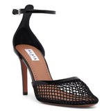 Black mesh pumps